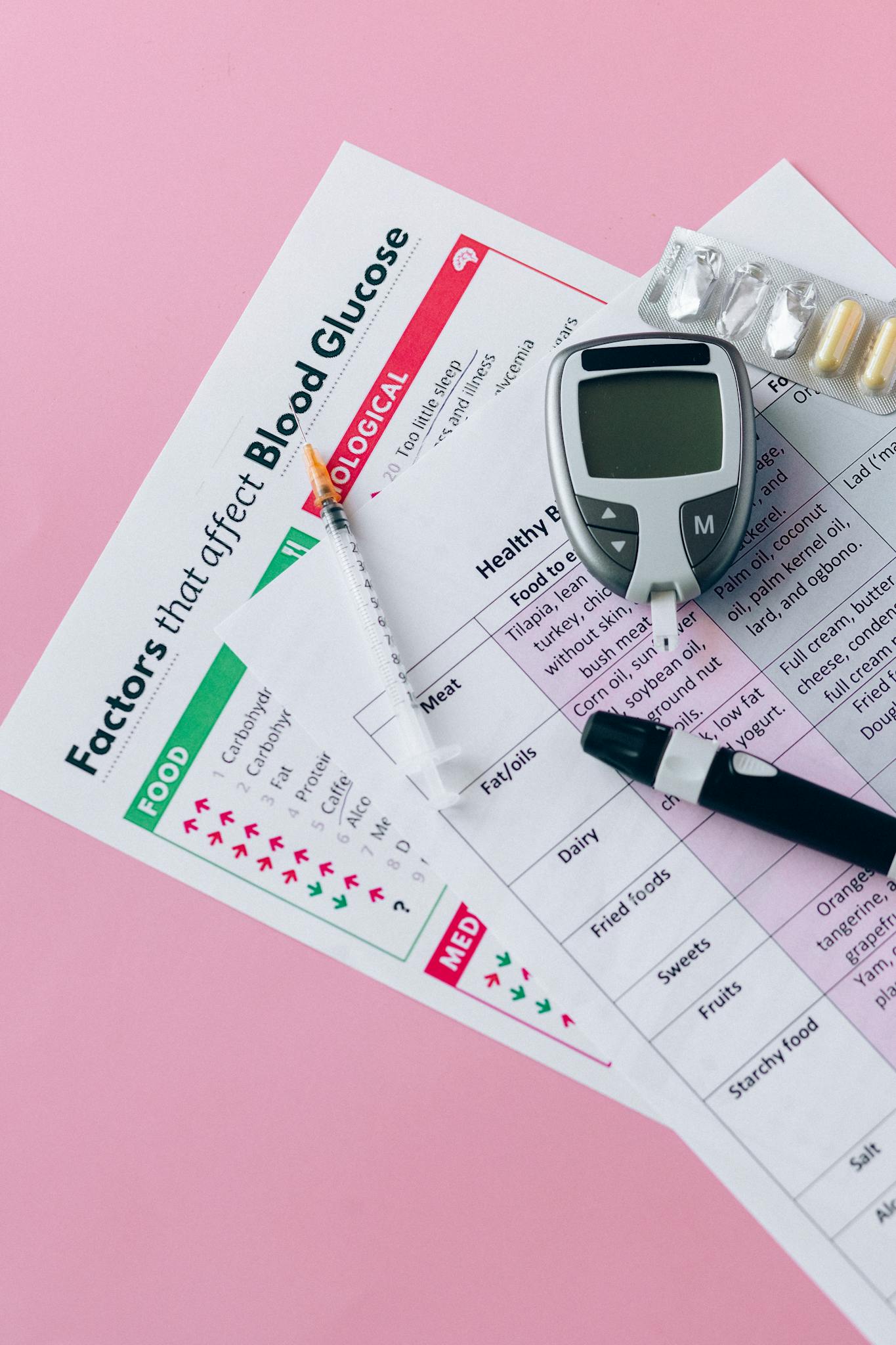 Gray Glucometer on White Printer Paper